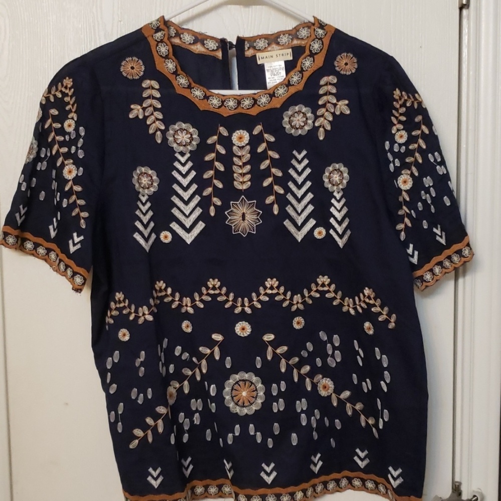 Main Strip Embroidered Top - Picture 2 of 2